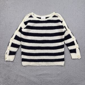 Sezane Sweater Womens XS Blue White Breton Striped Super Kid Mohair Alpaca Marin